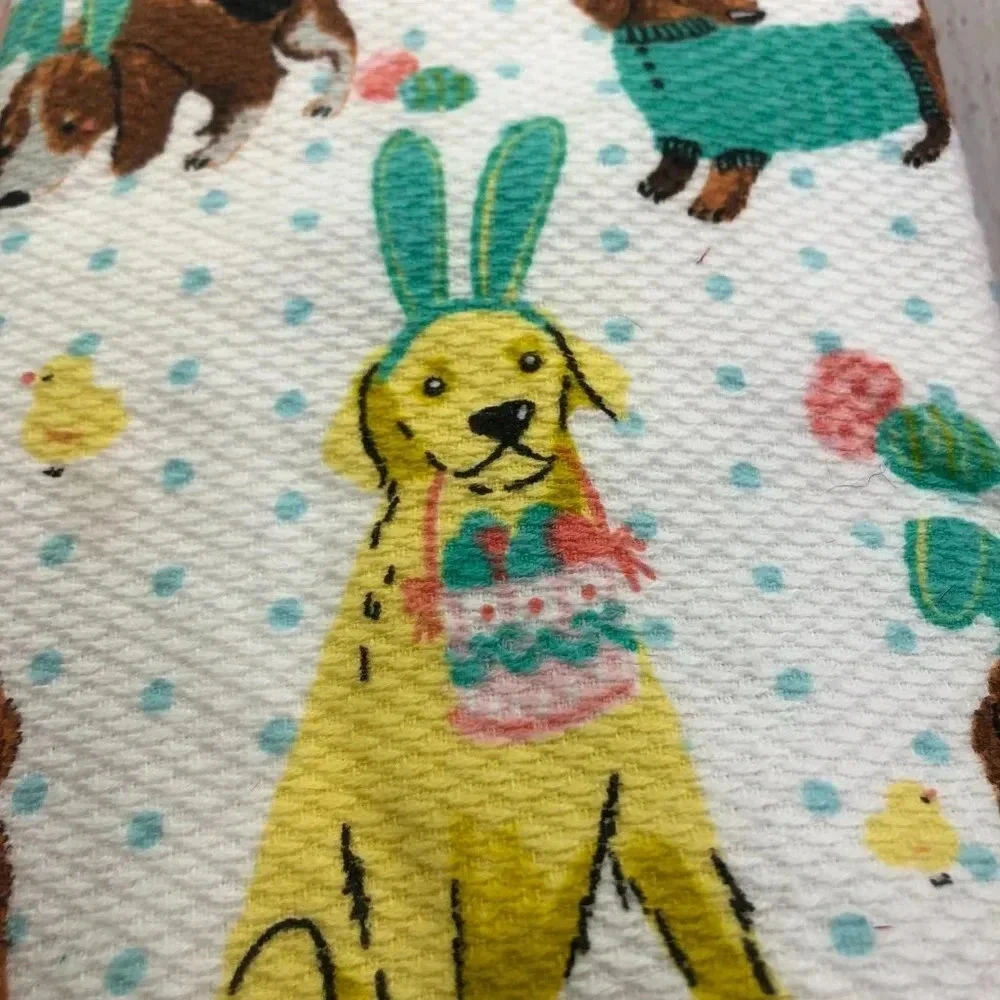 Dachshund bunny ears kitchen towel set of 2 Isaac mizrahi